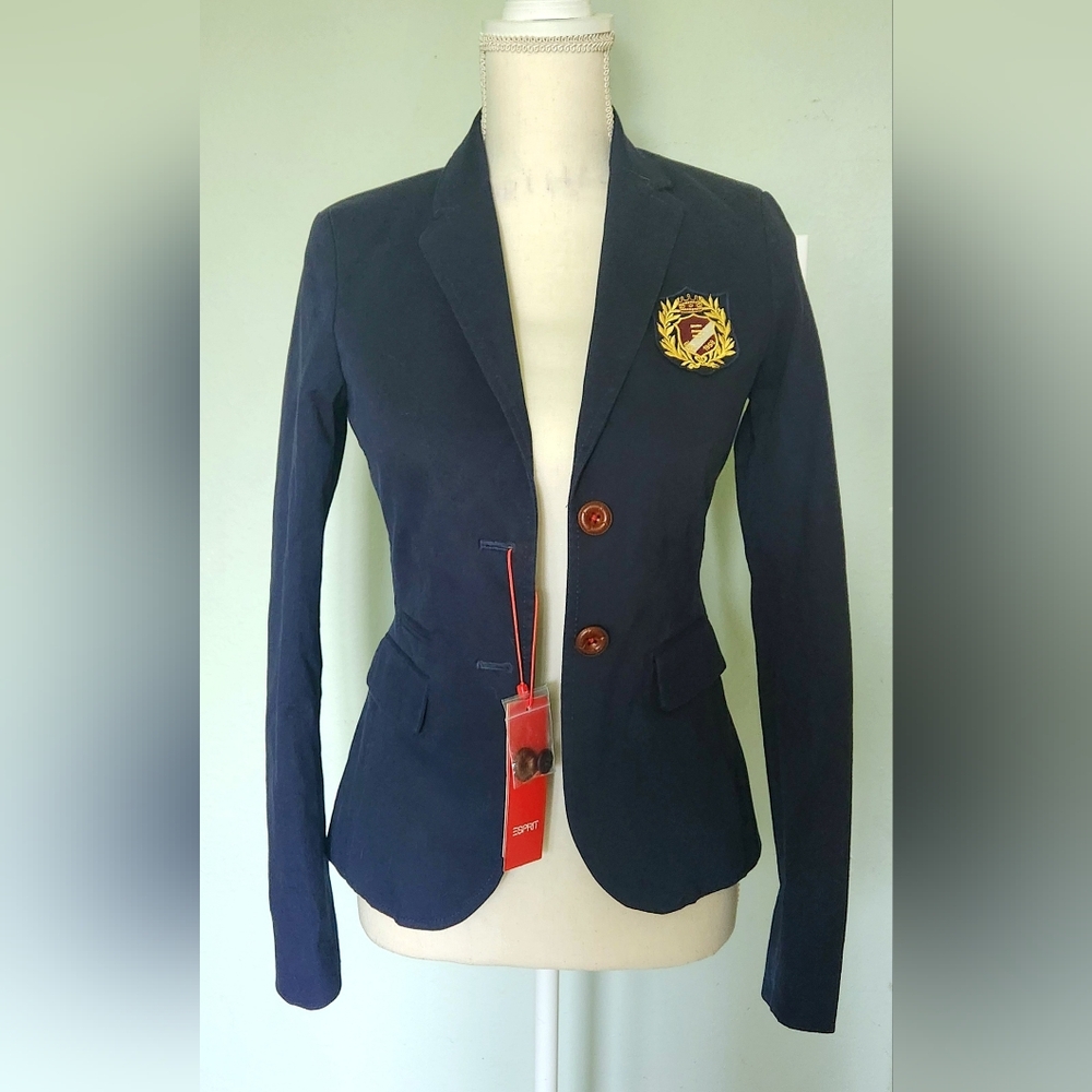 Esprit Women's Navy Blazer with Crest